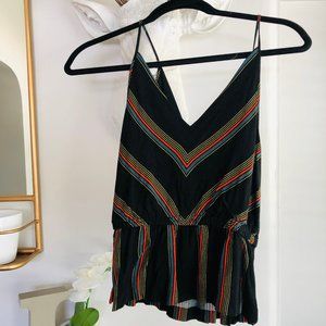 Free People Psychedelic Striped Faux Wrap Tank XS